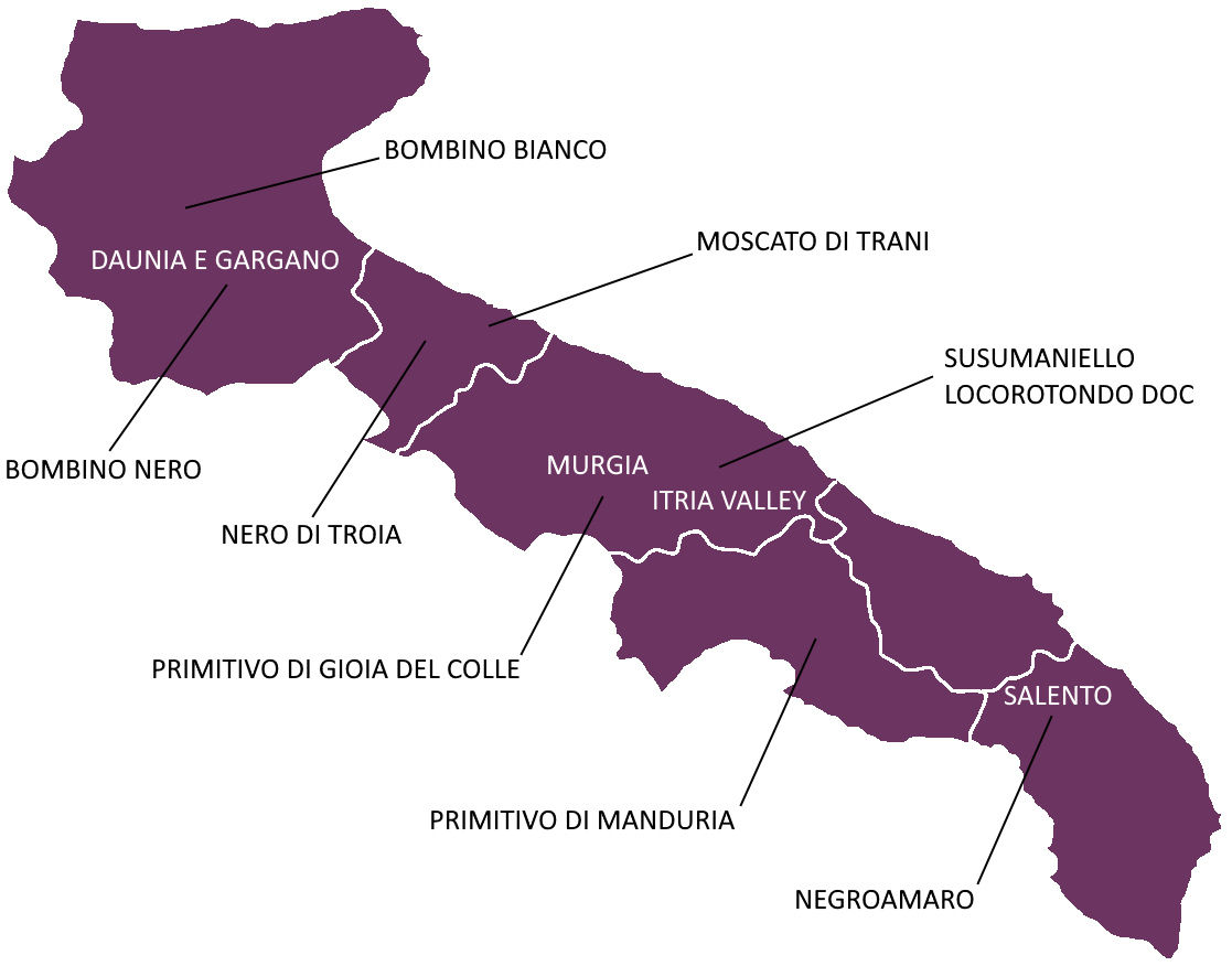 Weingebiete Apulien